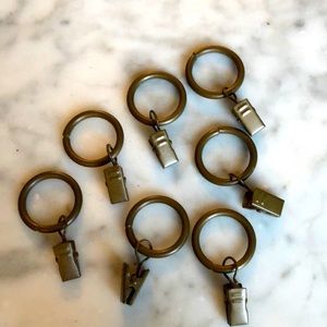 7 Gold Brown Curtain Rings